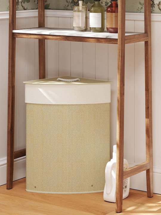 HomCom Καλάθι Απλύτων Bamboo 55lt με Καπάκι 35x35x60cm