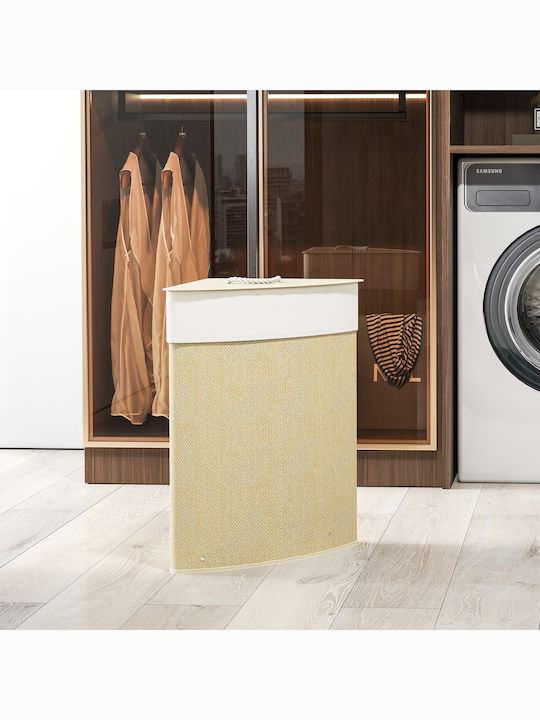 HomCom Καλάθι Απλύτων Bamboo 55lt με Καπάκι 35x35x60cm