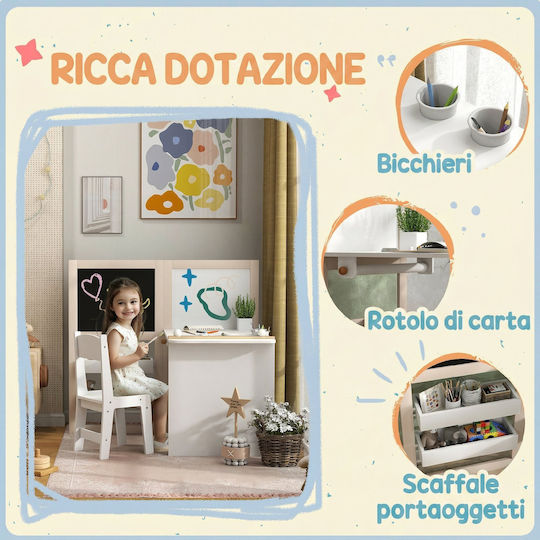 Kids Table Set with Chairs for Painting Plastic Black Aiyaplay