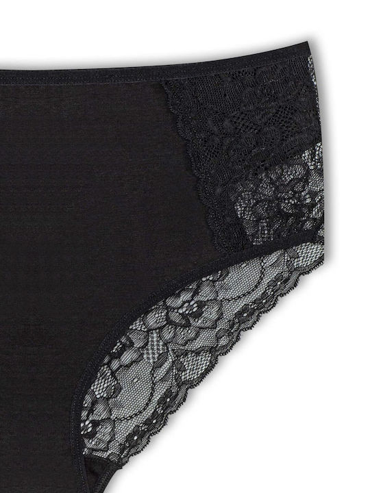 Baumwolle Hohe Taille Damen-Slips 3Pack mit Spitze Rote