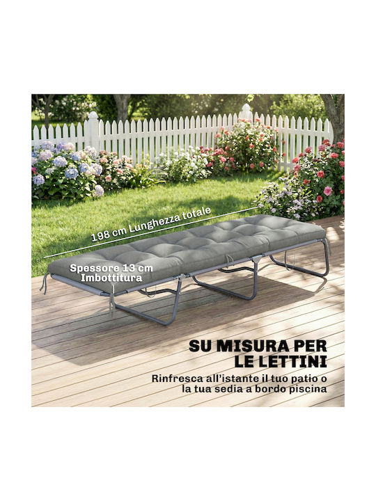 Outsunny Μαξιλάρι Ξαπλώστρας με Πλάτη Ανοιχτό Γκρι 65x198εκ.