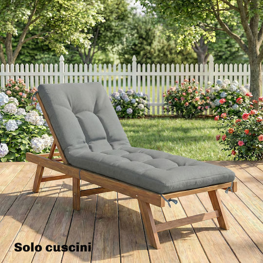 Outsunny Pernă pentru pat de soare cu Spătar Gri Deschis 65x198cm