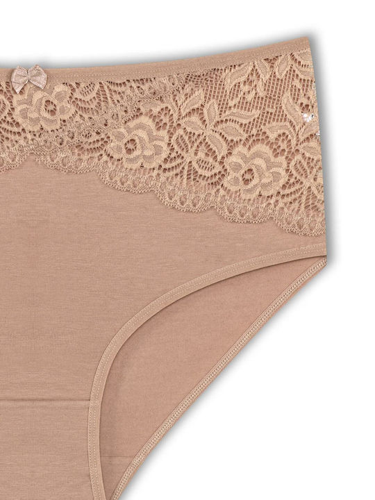 Baumwoll Hohe Taille Damen-Slips MultiPack mit Spitze Baumwolle