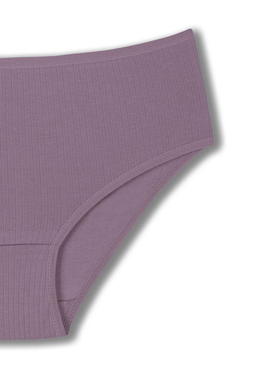 Baumwoll Hohe Taille Damen-Slips MultiPack Ripp