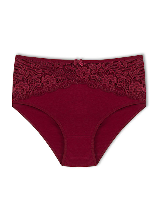 Baumwoll Hohe Taille Damen-Slips MultiPack mit Spitze Baumwoll