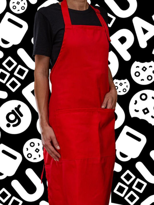Koupakoupa Starry Night Cat Kitchen Apron Red 22x40cm