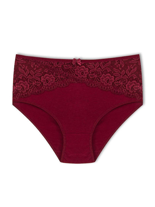 Baumwolle Hohe Taille Damen-Slips MultiPack mit Spitze Große Größe