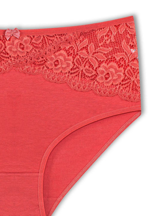 Baumwoll Hohe Taille Damen-Slip mit Spitze