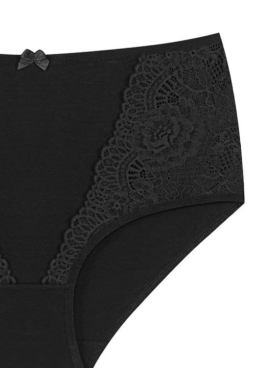 Baumwolle Hohe Taille Damen-Slips MultiPack mit Spitze Baumwolle