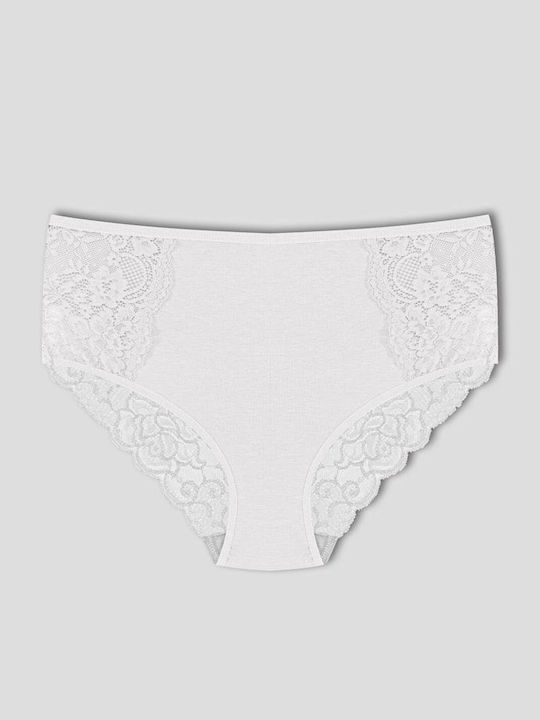 Hohe Taille Damen-Slips 3er Pack mit Spitze Rot