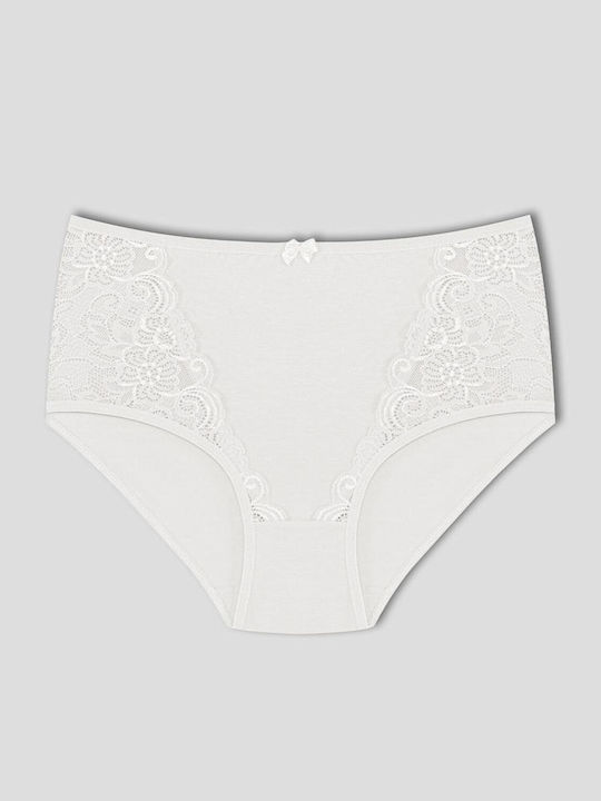 Baumwoll Damen-Slips Hohe Taille MultiPack mit Spitze Baumwoll