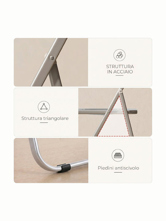 Gartenstühle Metallisch Grau 4 Stück