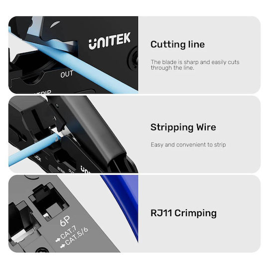 Unitek Клещи за кримпване на мрежови RJ45