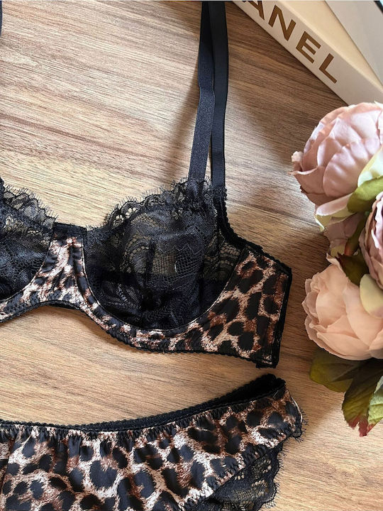 Set Lenjerie Intimă Cu Dantelă Bralette Cu Slip
