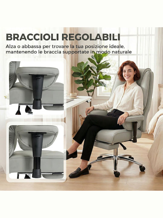 HomCom Scaun de birou Gri deschis