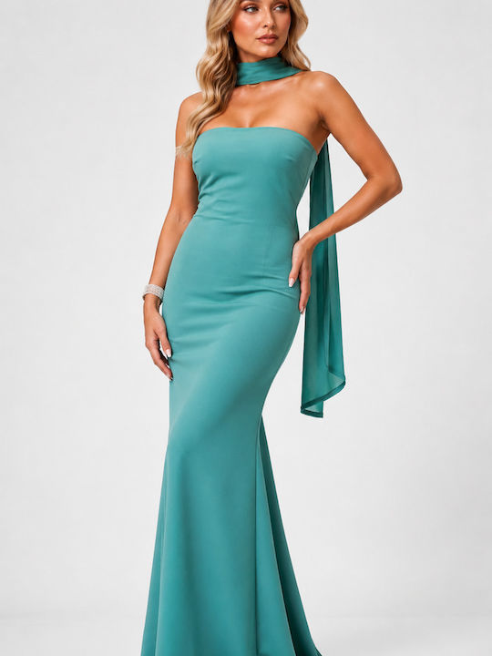 Summer Maxi Dress for Wedding / Christening Strapless Mint