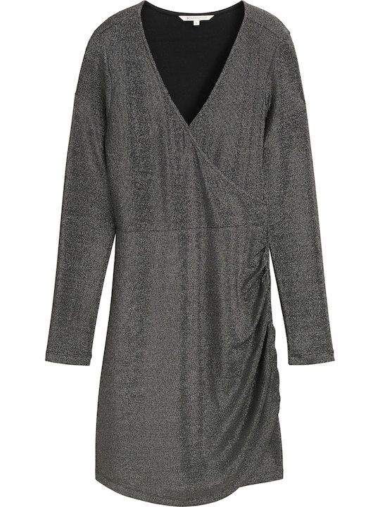 Summer Evening Wrap Dress Black Glitter