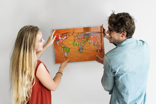Magnetic Board World Map Flags One Magnet 60x40