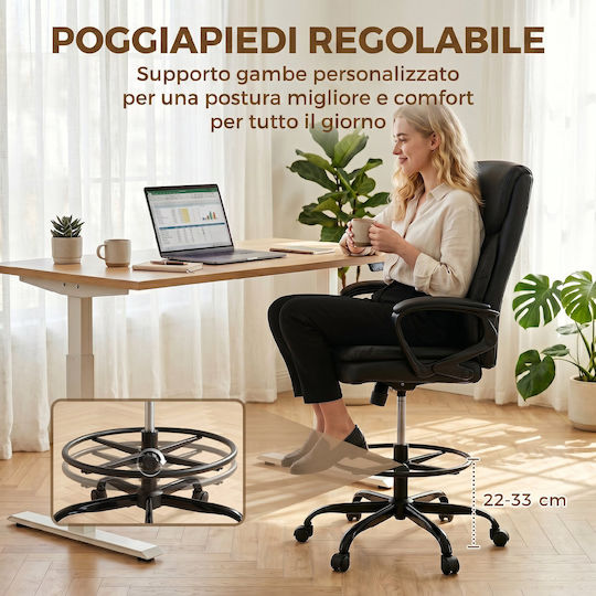 HomCom Scaun de birou Negru