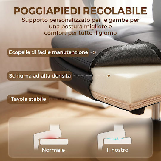 HomCom Scaun de birou Negru