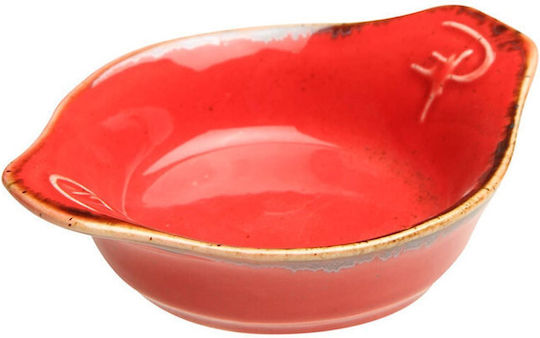 Porland Serving Bowl for Dip Round Porcelain Red with Diameter 7cm