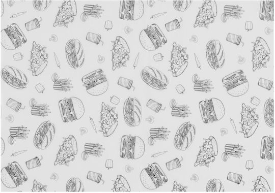 Hendi Pergamentpapier Snacks Pommes Frites 25x35 Cm Fast Food Muster 500 Stück
