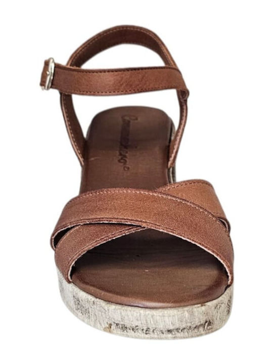 Leather Sandals Tabac Brown