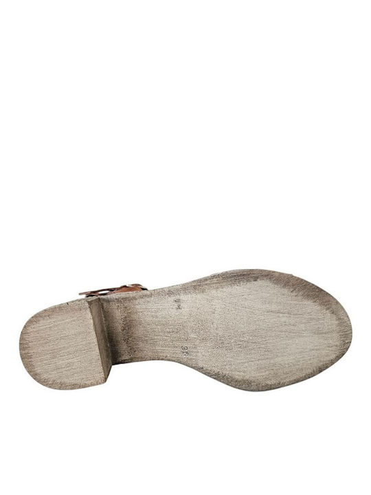 Leather Sandals Tabac Brown