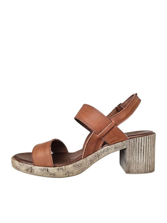 Leather Sandals Tabac Brown