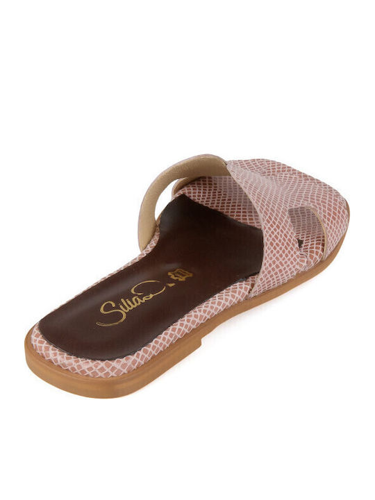 Leder Flache Sandalen Für Damen Rosa