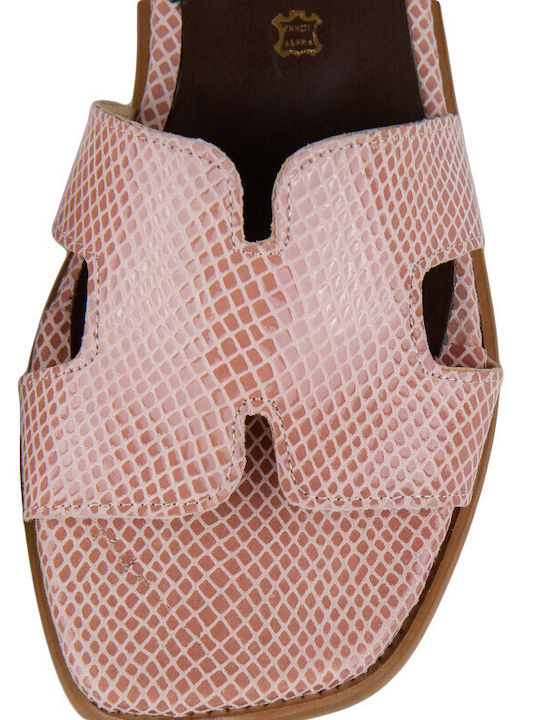 Leder Flache Sandalen Für Damen Rosa