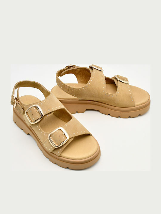 Women's Flat Sandals Flatforms Beige