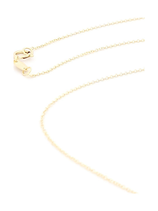 Anagnostakis Halskette Rosette aus 14K Gold mit Zirkon Hellblau
