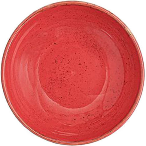 Porland Round Enamel Serving Bowl Red with a Diameter of 10cm
