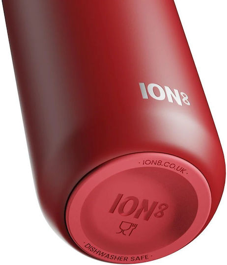 Ion8 Recycelbares Thermosflasche Rostfreier Stahl 540ml Rot Feuer mit Handgriff