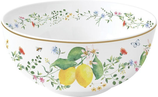 Easy-Life Fleurs Et Citrons Servierschale Rund aus Porzellan