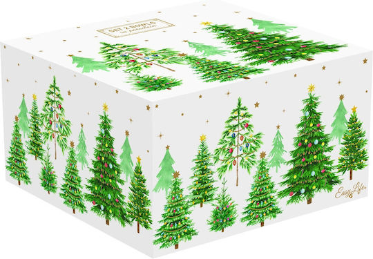 Easy-Life Festive Trees Servierschalen Rund aus Porzellan mit Durchmesser 14cm 2Stücke