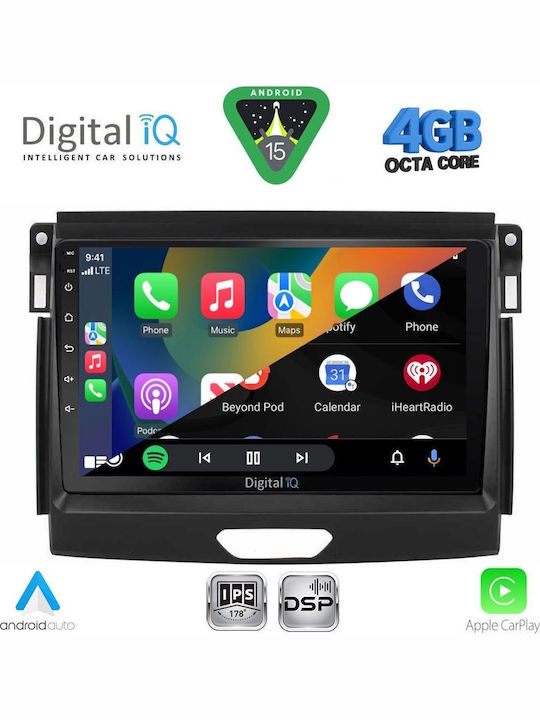 Digital IQ Car Audio System for Ford Ranger 2015-2018 (Bluetooth/USB/WiFi/GPS/Apple CarPlay/Android Auto) with 9" Touch Screen