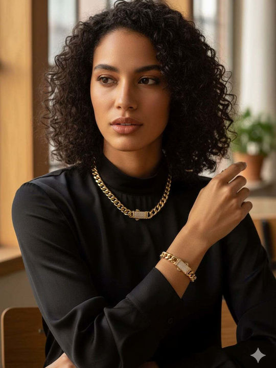 Necklace From Gold Plated Steel