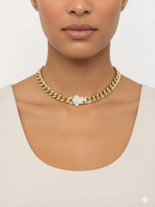 Necklace From Gold Plated Steel