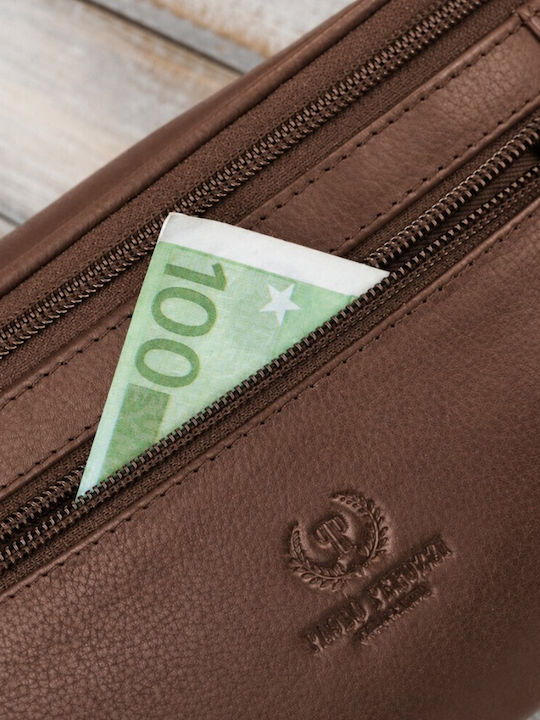 Ανδρικό Δερμάτινο Τσαντάκι Ζώνης Καφέ