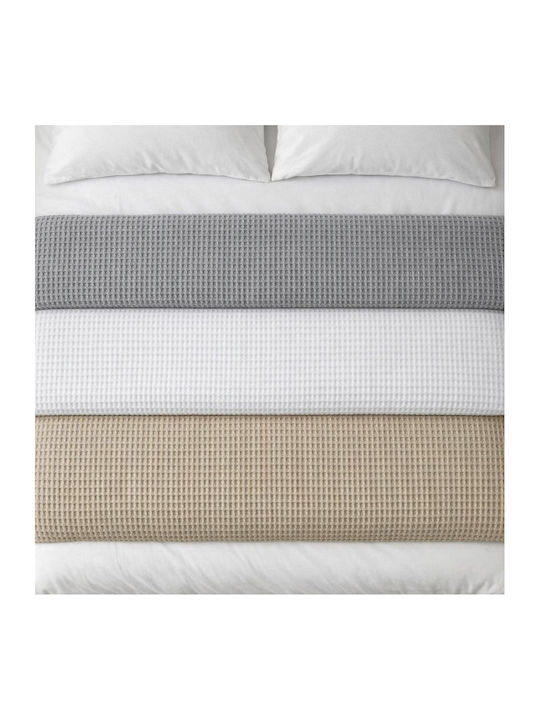 Adam Home Waffle Κουβέρτα Πικέ Μονή 165x240εκ. Capuccino