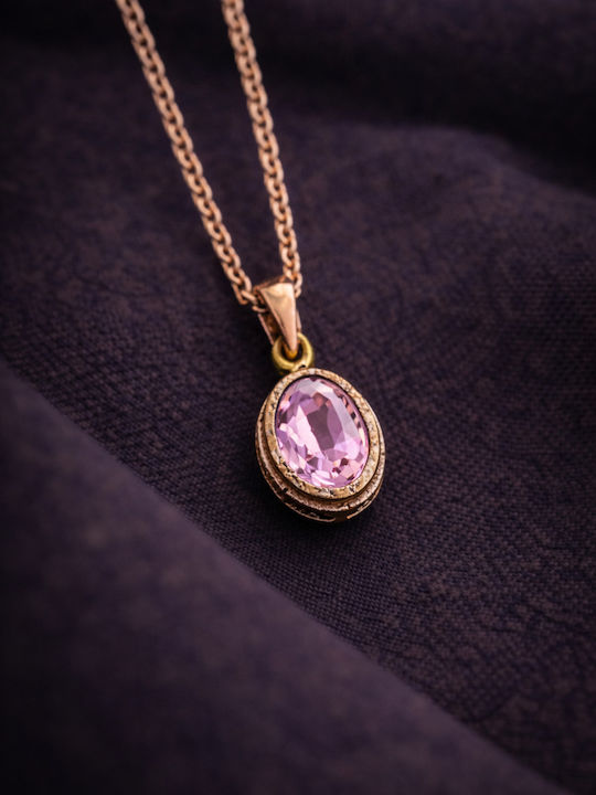 Necklace with Pink Gold Plating Pink