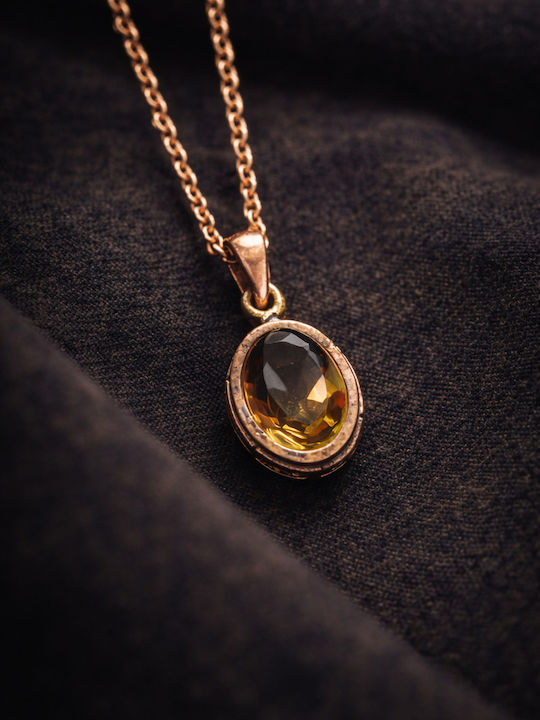 Necklace with Diamond & Brown Zircon