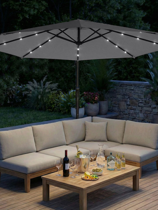 Round Metal Grey Parasol Ø3m