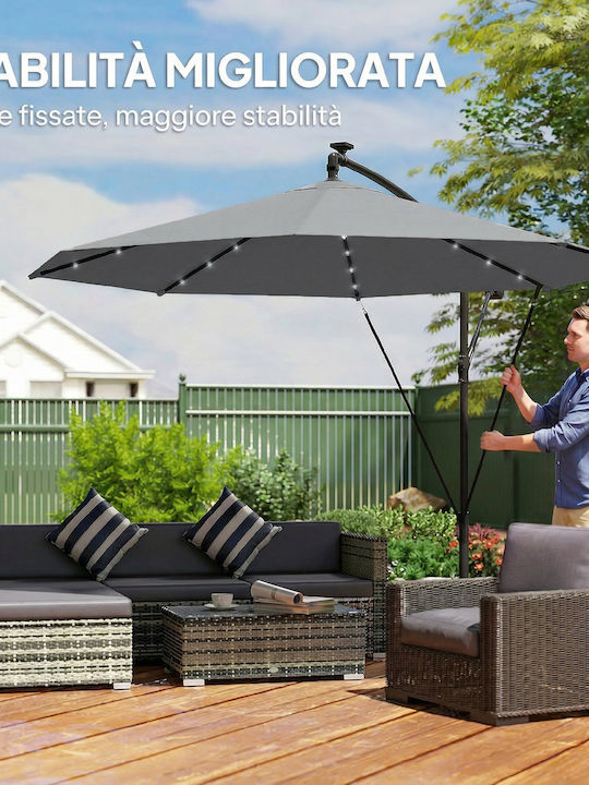 Round Metal Grey Parasol Ø3m