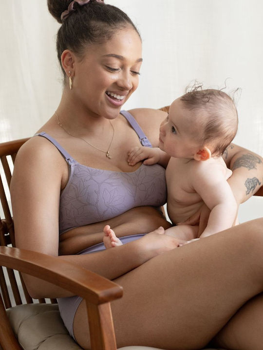 Bravado Maternity & Nursing Bra with Clips Grey Orchid Jacquard
