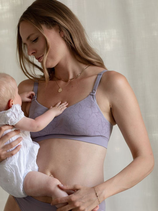 Bravado Maternity & Nursing Bra with Clips Grey Orchid Jacquard