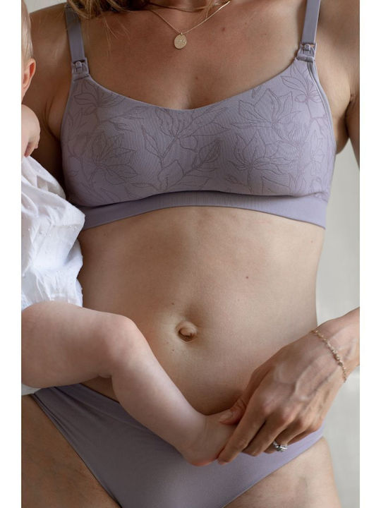 Bravado Maternity & Nursing Bra with Clips Grey Orchid Jacquard