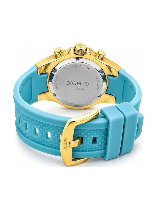 Women's Watch 47mm Chronograph Battery with Blue Rubber Strap
